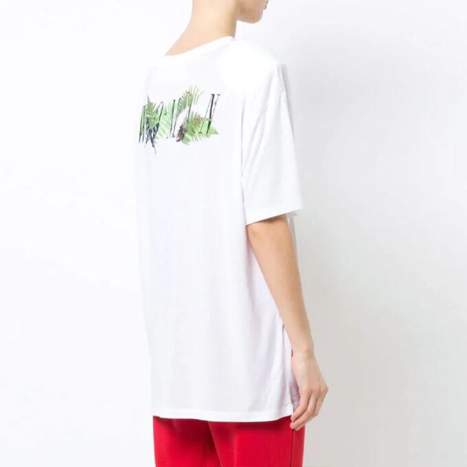 Off-White Oversized T-skjorte med trykk, spalte bak og rund hals, hvit