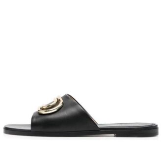 Off-White Paperclip skinnsandaler «Black Gold»