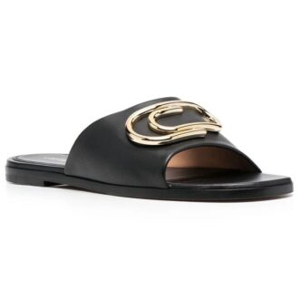 Off-White Paperclip skinnsandaler «Black Gold»