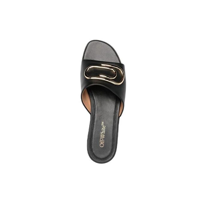 Off-White Paperclip skinnsandaler «Black Gold»