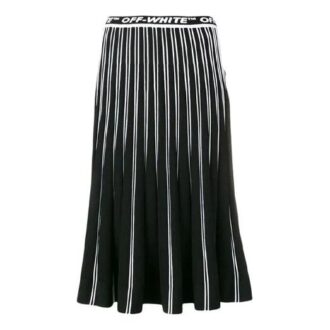 Off-White plissert strikkeskjørt «Black»