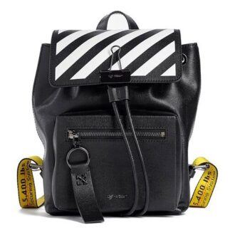 Off-White Ryggsekk med skulderrem og stripet logo Svart