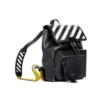 Off-White Ryggsekk med skulderrem og stripet logo Svart
