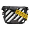 Off-White skinn 20 Binder Clip skulderveske liten svart