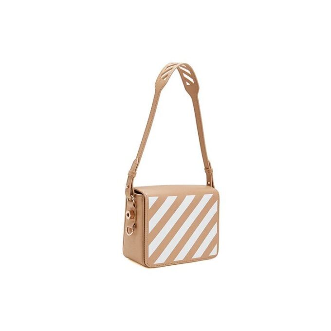 Off-White skinnveske med én skulderrem, medium, khaki
