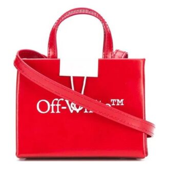 Off-White skulderveske med Baby Box-logo i rødt