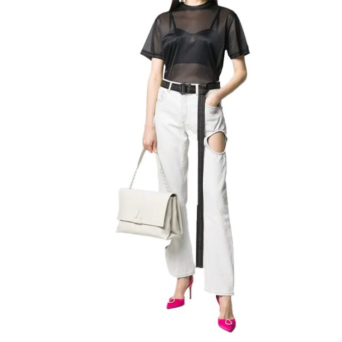 Off-White skulderveske med Binder Clip, hvit