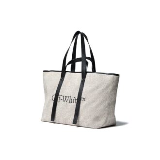 Off-White skulderveske med logotrykk, beige