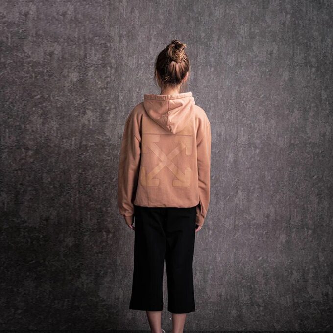 Off-White Slim Fit rosa hettegenser i bomull