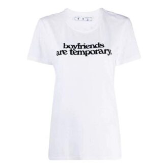 Off-White Slogan Alfabet-trykk Kortærmet Slim Fit-versjon Hvit