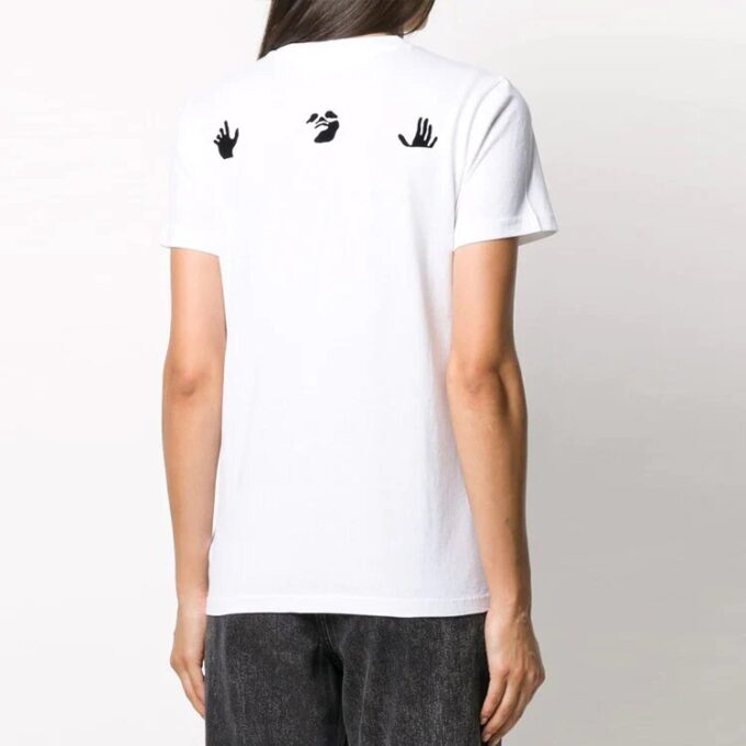 Off-White Slogan Alfabet-trykk Kortærmet Slim Fit-versjon Hvit