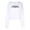 Off-White Slogan-trykk Langermet hettegenser Ordinær versjon Hvit