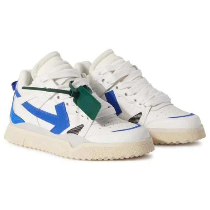 Off-White Sponge Mid-Top Sneakers «White Blue»