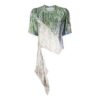 Off-White SS20 asymmetrisk kant med abstrakt trykk