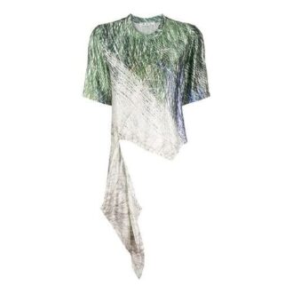Off-White SS20 asymmetrisk kant med abstrakt trykk