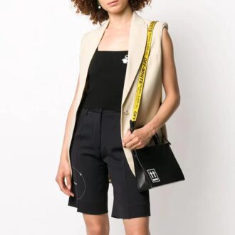 Off-White SS20 Ermeløs Enkeltradet Blazerjakke Buff White