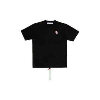 Off-White SS20 Lunar New Year «Year Of The Rat Good Luck» Peach Blossom Rundhalset kortærmet Shorts