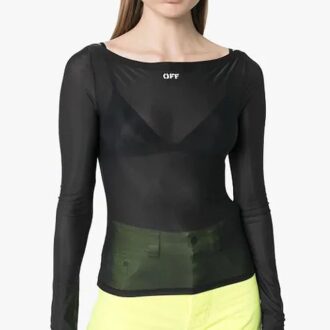 Off-White SS20 Slogan-applikasjon Langermet skjorte Svart