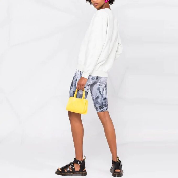 Off-White SS21 Arrow Logo-trykk Sports-hettegenser med rund hals, hvit