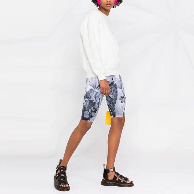 Off-White SS21 Arrow Logo-trykk Sports-hettegenser med rund hals, hvit