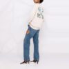 Off-White SS21 Arrows Blomstertrykk Løs Passform Kremhvit Hettegenser