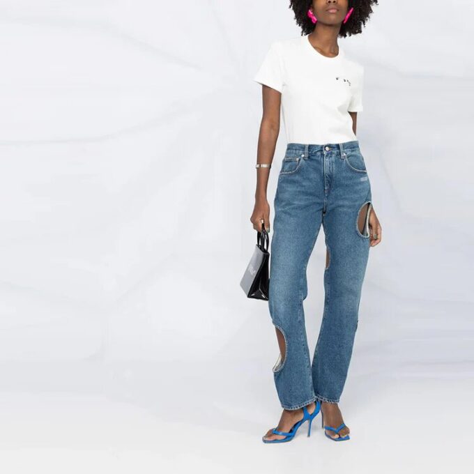 Off-White SS21 Back Arrow bomullskortærmet hvit