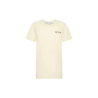 Off-White SS21 Blomsterbrodert pil Short kremhvit