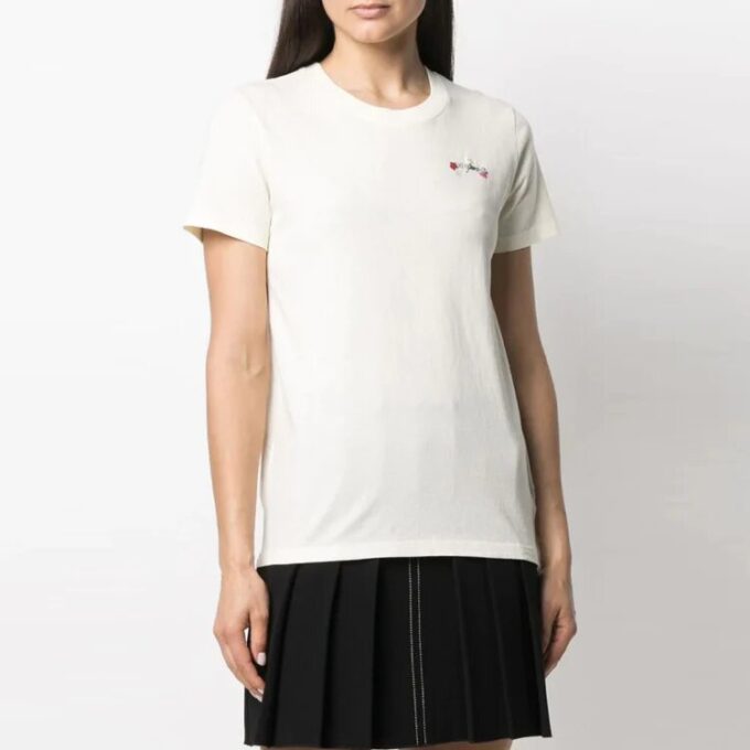 Off-White SS21 Blomsterbrodert pil Short kremhvit