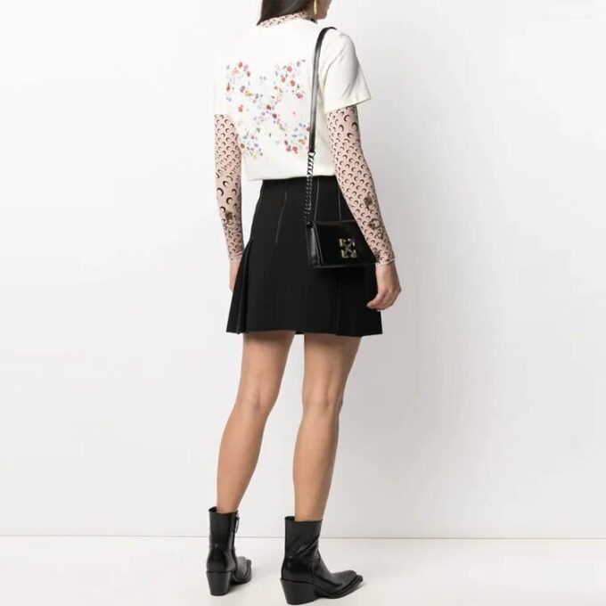 Off-White SS21 Blomsterbrodert pil Short kremhvit