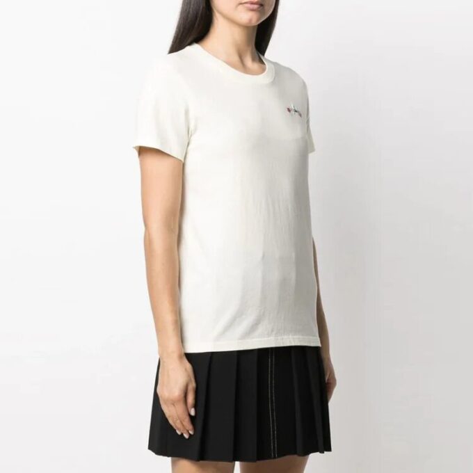 Off-White SS21 Blomsterbrodert pil Short kremhvit