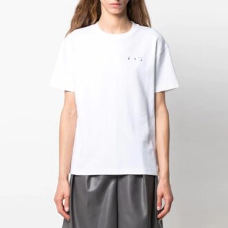 Off-White SS21 Blomstertrykk Kortærmet Slim Fit-versjon Hvit