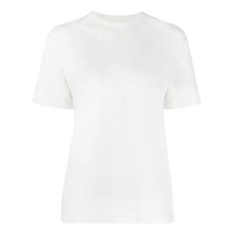 Off-White SS21 ensfarget rundhalset genser med korte ermer, standardversjon, hvit