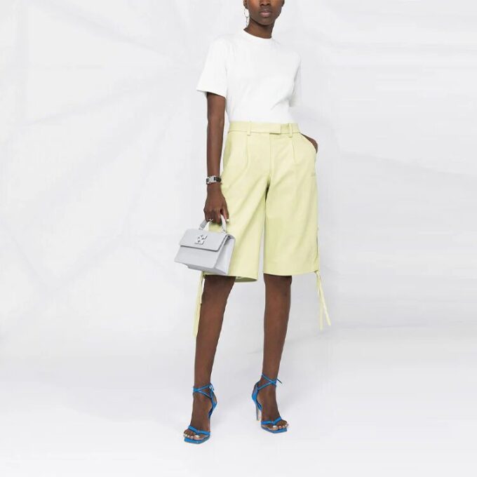 Off-White SS21 ensfarget rundhalset genser med korte ermer, standardversjon, hvit