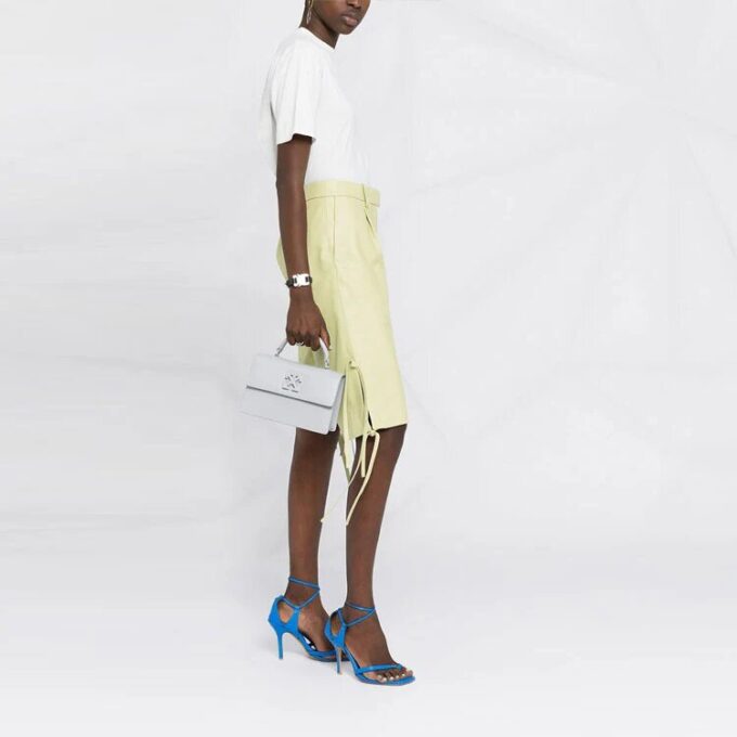 Off-White SS21 ensfarget rundhalset genser med korte ermer, standardversjon, hvit