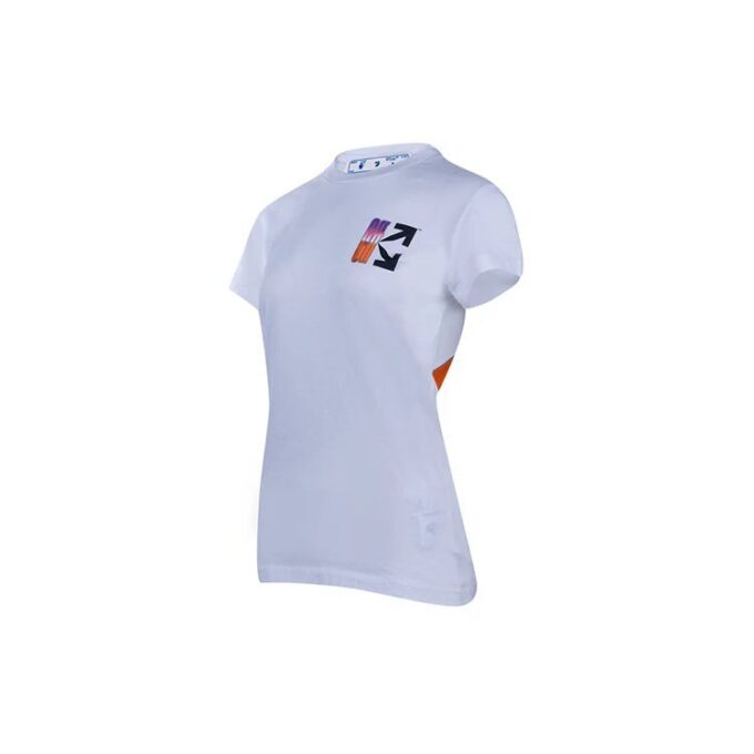Off-White SS21 Gradient Arrow Logo kortærmet versjon hvit