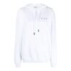 Off-White SS21 Hettegenser med brodert Flower Arrows-logo, løs passform, hvit