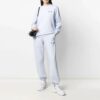 Off-White SS21 Hettegenser med brodert logo på brystet, rund hals, lyseblå