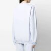 Off-White SS21 Hettegenser med brodert logo på brystet, rund hals, lyseblå
