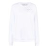 Off-White SS21 Hvit hettegenser med rund hals og trykk av blomster og pil-logo