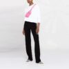 Off-White SS21 Hvit hettegenser med rund hals og trykk av blomster og pil-logo