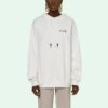 Off-White SS21 Logo-brodert Arrow-hettegenser, løs passform, hvit
