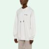 Off-White SS21 Logo-brodert Arrow-hettegenser, løs passform, hvit
