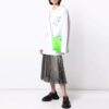 Off-White SS21 Logo-genser med hette Hvit