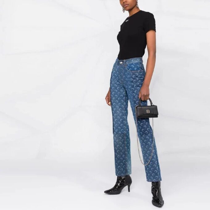 Off-White SS21-logo, rund hals, kort ermet, slim fit, svart T-skjorte
