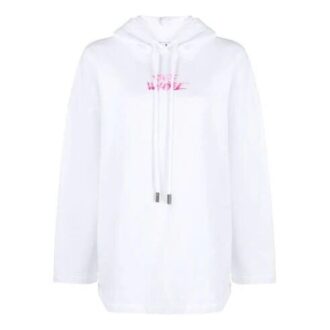 Off-White SS21-logo-trykk, hettegenser, hvit
