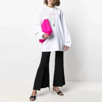 Off-White SS21-logo-trykk, hettegenser, hvit