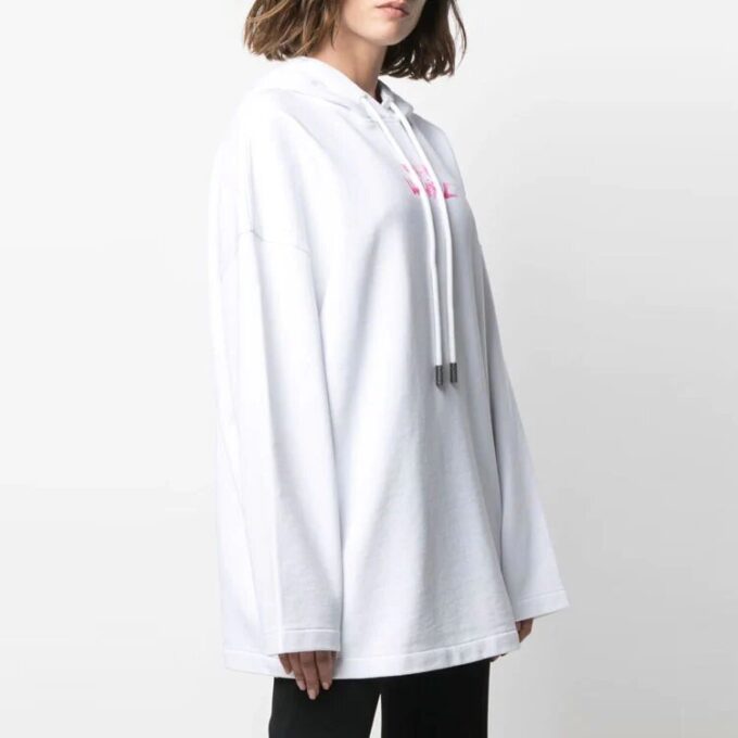 Off-White SS21-logo-trykk, hettegenser, hvit