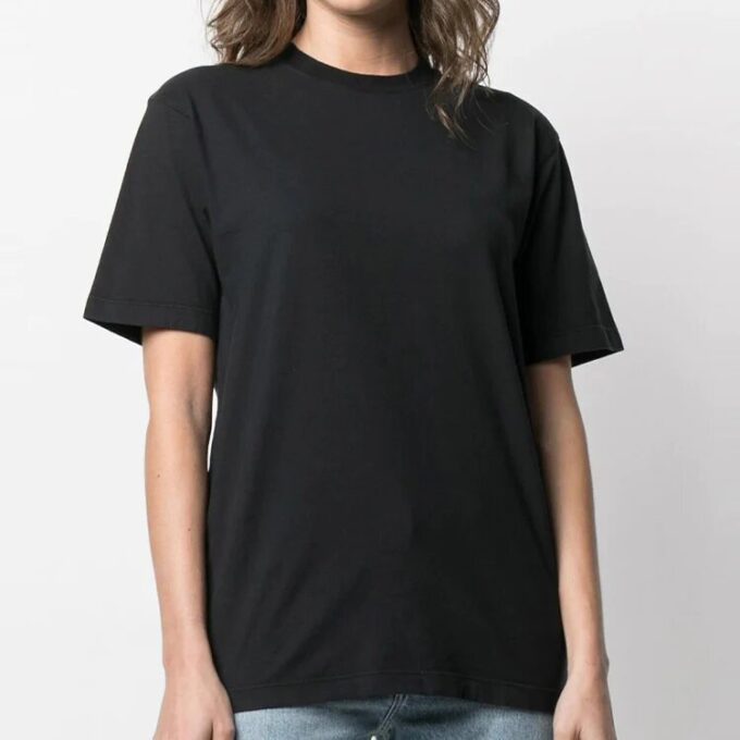 Off-White SS21 Logo-trykk Koselig rundhalset kortærmet svart