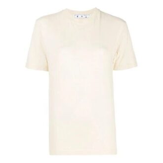Off-White SS21 Løs Rundhalset Kortærmet Slim Fit Hvit T-skjorte