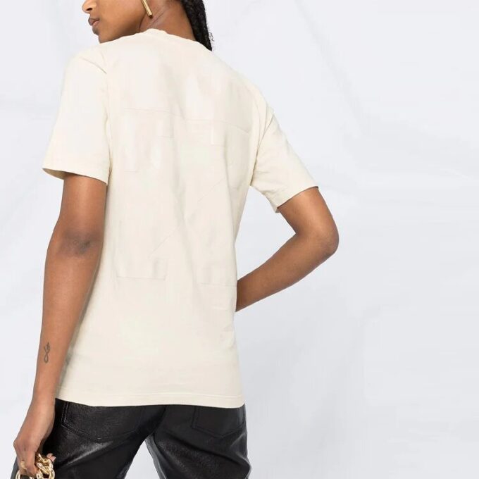 Off-White SS21 Løs Rundhalset Kortærmet Slim Fit Hvit T-skjorte